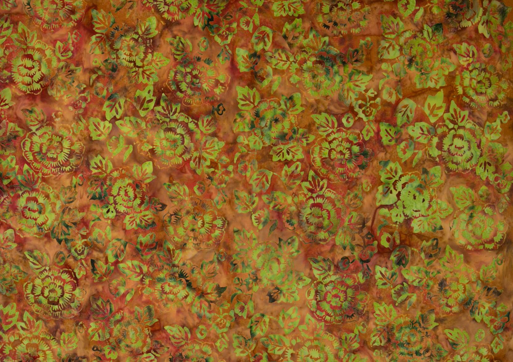 Shop Malam Batiks VII – Large Peony – Orange Batik Fabric JB300-OR3B by Jinny Beyer for RJR Fabrics. 100% cotton, 43–44" wide, perfect for quilting and crafts.