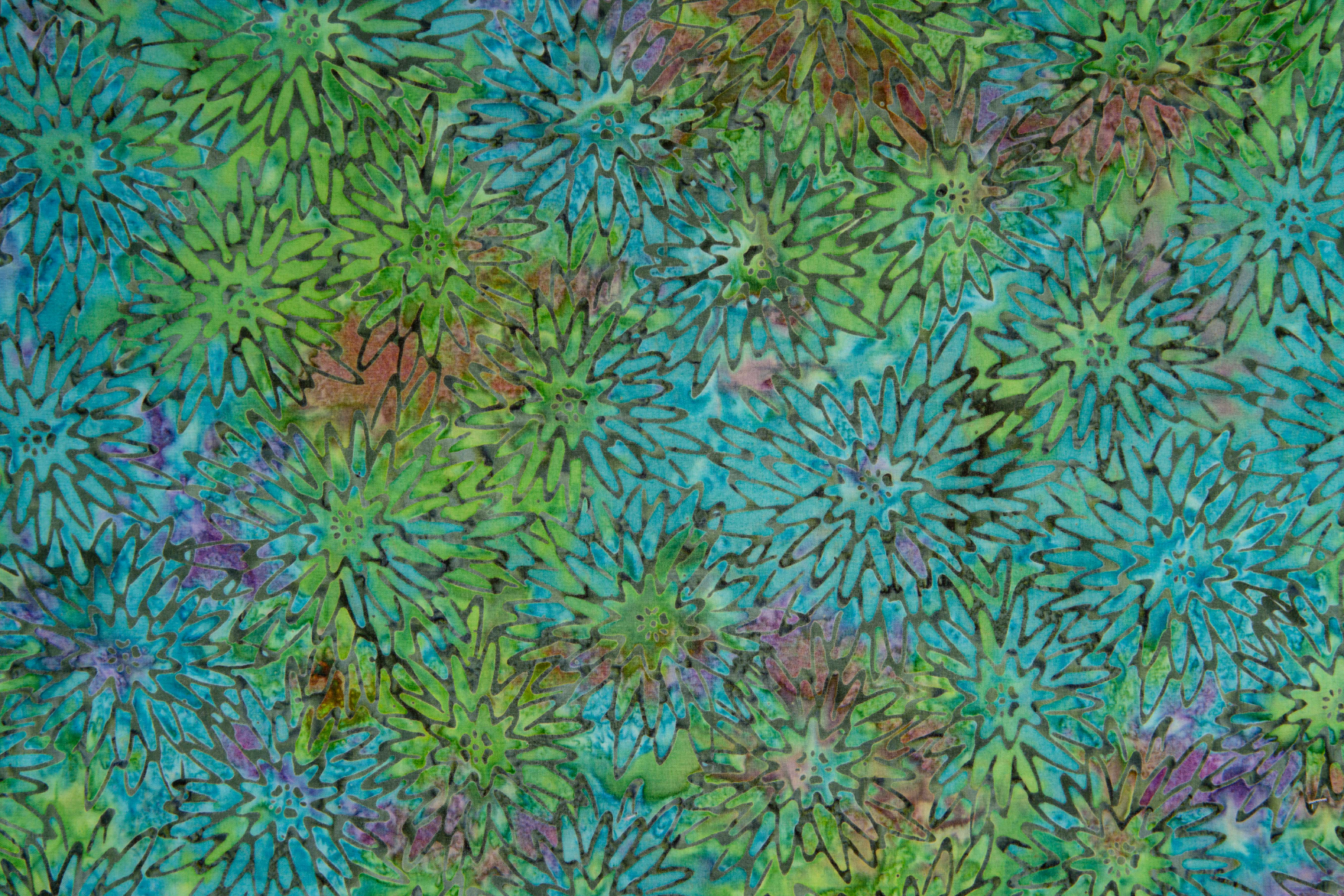 Malam Batiks X Legacy Dhalia Spectrum Batik Fabric JB1000-SP2B featuring intricate dahlia floral motifs in a rich spectrum of colors.