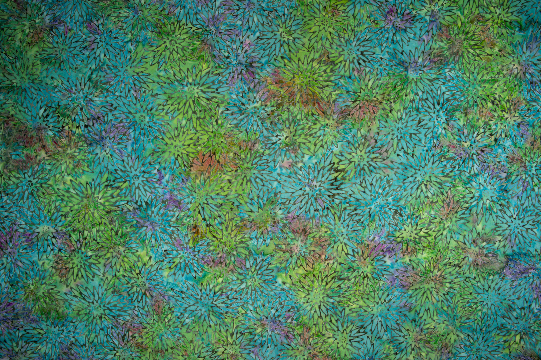 Malam Batiks X Legacy Dhalia Spectrum Batik Fabric JB1000-SP2B featuring intricate dahlia floral motifs in a rich spectrum of colors.