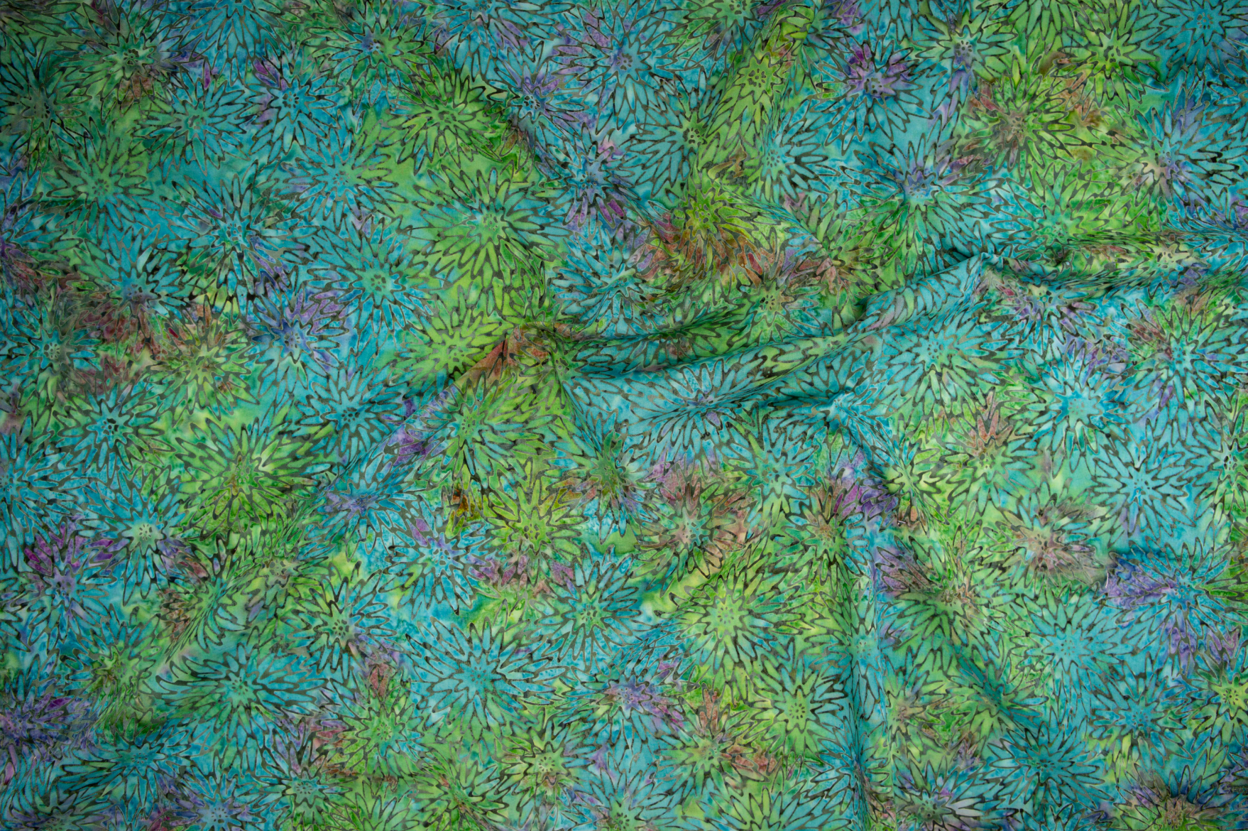 Malam Batiks X Legacy Dhalia Spectrum Batik Fabric JB1000-SP2B featuring intricate dahlia floral motifs in a rich spectrum of colors.