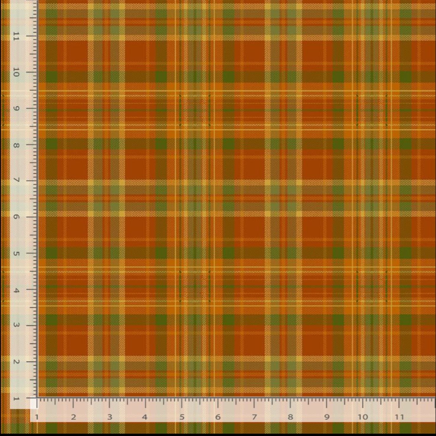 Thankful - Tartan Plaids Pumpkin Metallic fabric by Timeless Treasures with gold shimmer on orange plaid background.
