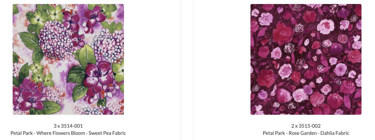 Petal Park Patty Cake by RJR Studio for RJR Fabrics – Floral 10" precut cotton fabric squares in soft spring colors.