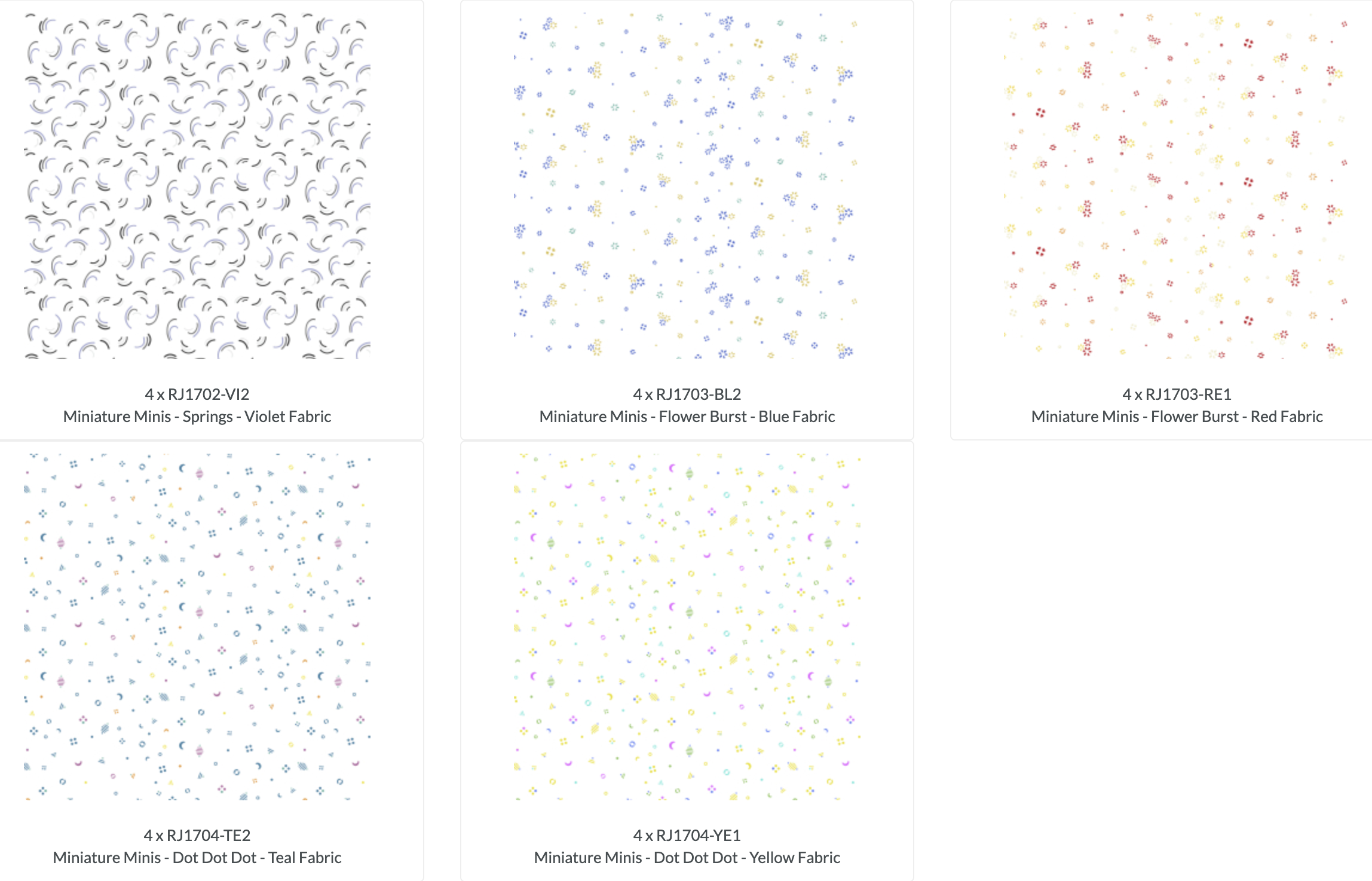 Miniature Minis 10X10 Pack/Layer Cake