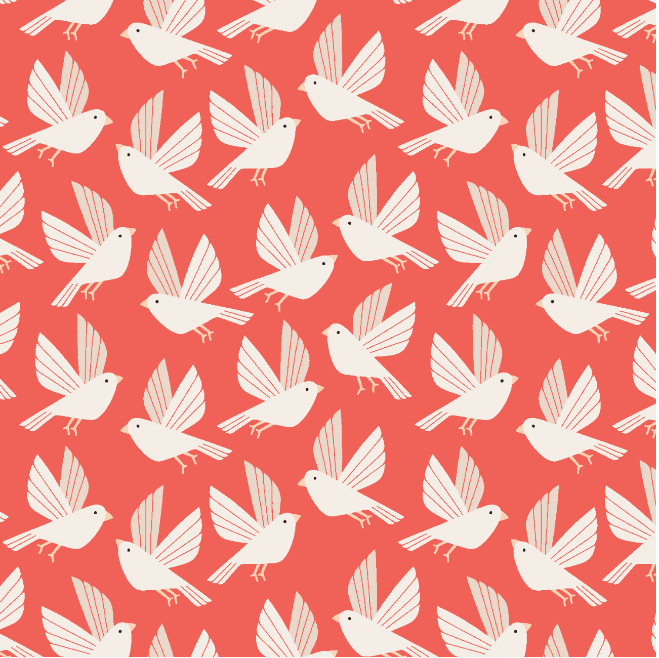Free As A Bird Rise Above Fabric by Loes Van Oosten – modern flying bird print from the Wild & Free collection for Cotton + Steel.