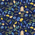 Bee & Bee Kind Tossed Small Floral navy cotton fabric by Timeless Treasures featuring tiny scattered floral print.