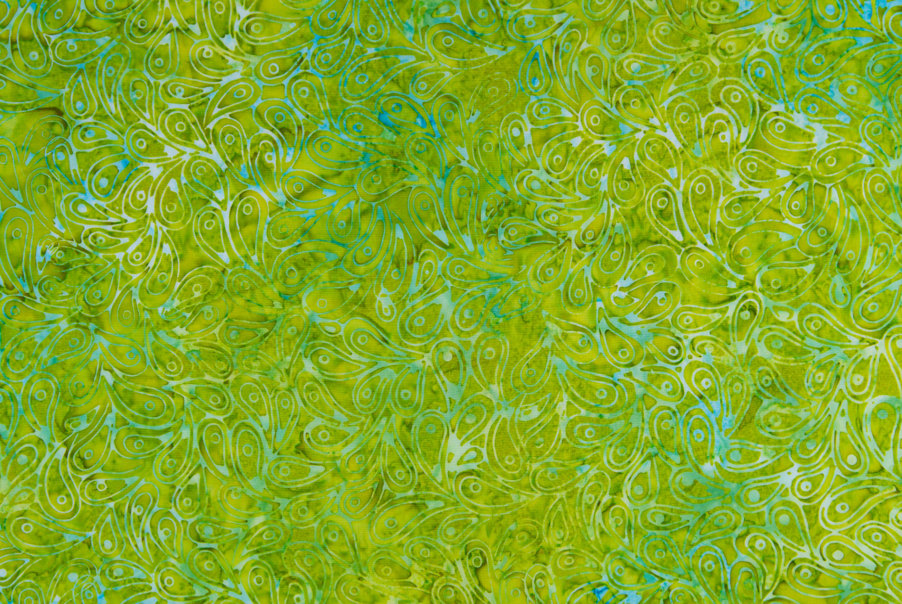 Mini Paisley Key Lime batik by Jinny Beyer - small paisley pattern on lime green cotton.