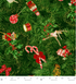 Clara’s Tree Tannenbaum Metallic fabric by RJR Studio - green quilting cotton with metallic holiday accents.