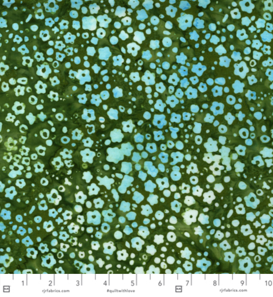 Blossom Batiks Petit Flower Morning Glory by Flaurie & Finch pastel floral batik cotton.