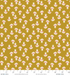 In The Woods – Mushroom Citrine Unbleached fabric by Loes van Oosten: small yellow mushroom print on natural cotton.