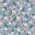 Cotton lawn fabric in periwinkle with delicate Rifle Paper Co. wildflower print - daisies, clovers and foliage on soft blue background.