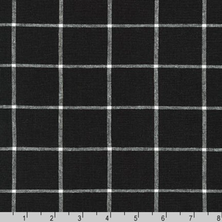 Essex Yarn Dyed Classic Wovens Black fabric by Robert Kaufman, linen cotton blend woven fabric in solid black