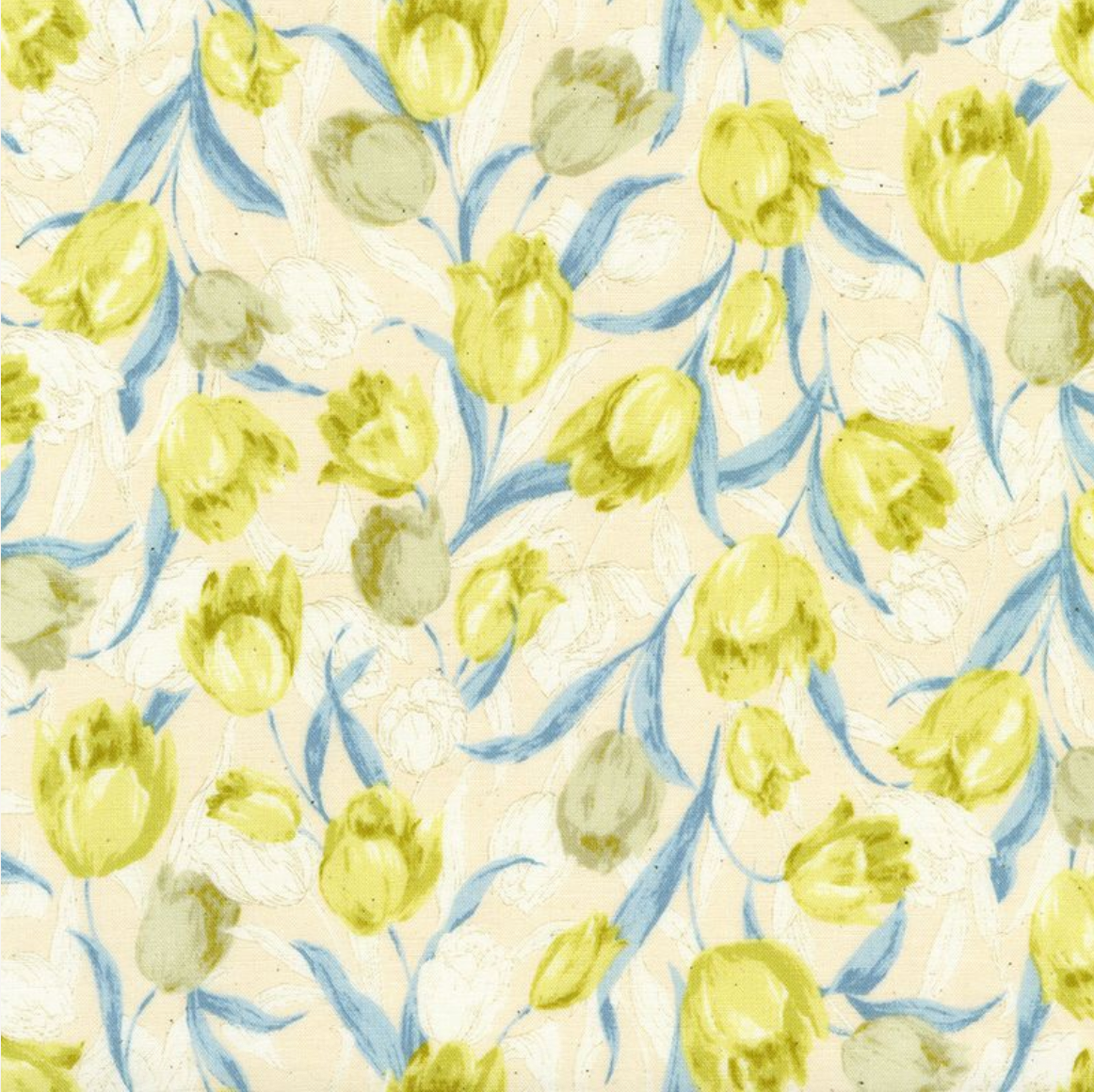 Soleil Meadows Yellow fabric by Sevenberry for Robert Kaufman – golden floral print on 100% cotton quilting fabric
