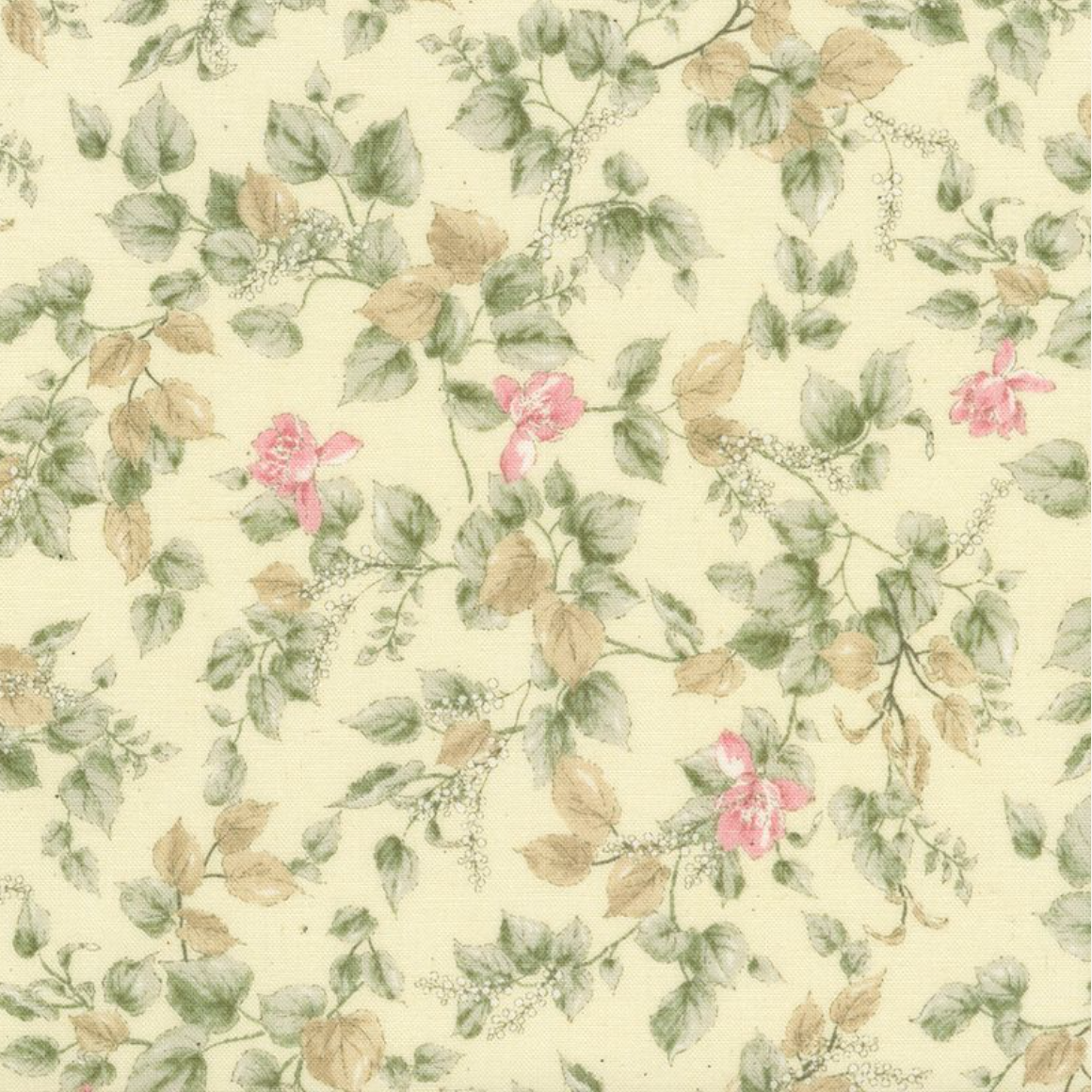 Soleil Meadows Sand fabric by Sevenberry for Robert Kaufman - light tan cotton with floral pattern
