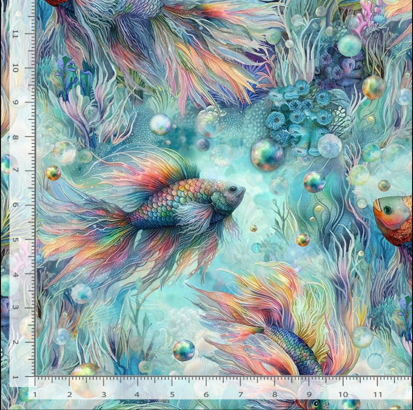 Oceana Rainbow Fish Quilting Cotton Fabric – SEA-CD3812 BLUE by Timeless Treasures – colorful fish ocean design