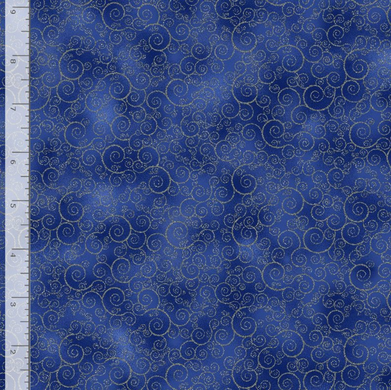 Ice Metallic Swirl Lapis Fabric by Timeless Treasures