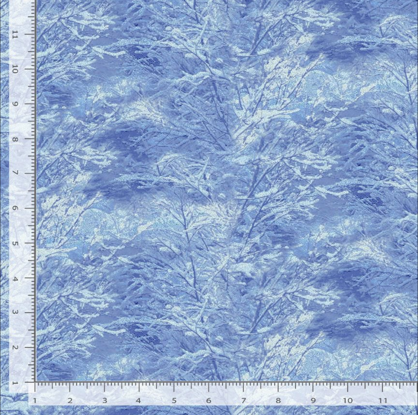 Ice Delft Large Winter Trees Glitter Fabric by Timeless Treasures
