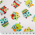 Hooty Cuddle Snow minky fabric by Shannon Fabrics with whimsical owls on snowy white background.