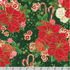 Holiday Flourish Peppermint Twist Poinsettias Pine Metallic Fabric by Studio RK for Robert Kaufman – Christmas cotton with gold accents.