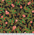 Black quilting cotton with metallic sprigs – Holiday Flourish Peppermint Twist by Robert Kaufman