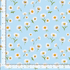 Digital cotton fabric Bee & Bee Kind - Spaced Daisies Sky by Timeless Treasures featuring scattered white daisies with yellow centers on a blue background.
