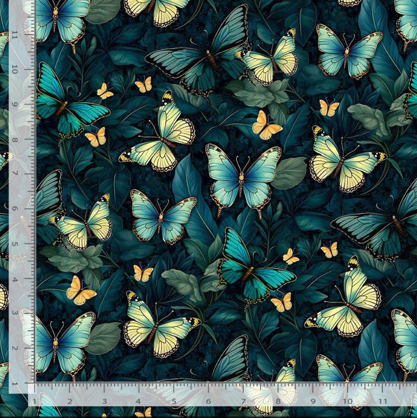 Forest Whisper - Midnight Butterflies Yardage