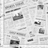 Digital cotton fabric Par For The Course - Golf Newspaper by Timeless Treasures featuring black-and-white golf-themed newspaper headlines and photos.