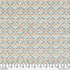 Bellflowers Multi Bexleyheath cotton lawn fabric by The Original Morris & Co. featuring floral rows in blue, green, and terra cotta tones by Free Spirit Fabrics.