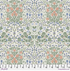Blackthorn Multi Bexleyheath cotton lawn fabric by The Original Morris & Co. featuring floral and leafy motifs in green, blue, and terracotta tones by Free Spirit Fabrics.