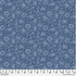 Mallow Inky Bexleyheath cotton lawn fabric by The Original Morris & Co. featuring tonal floral and leaf motifs in inky blue by Free Spirit Fabrics.