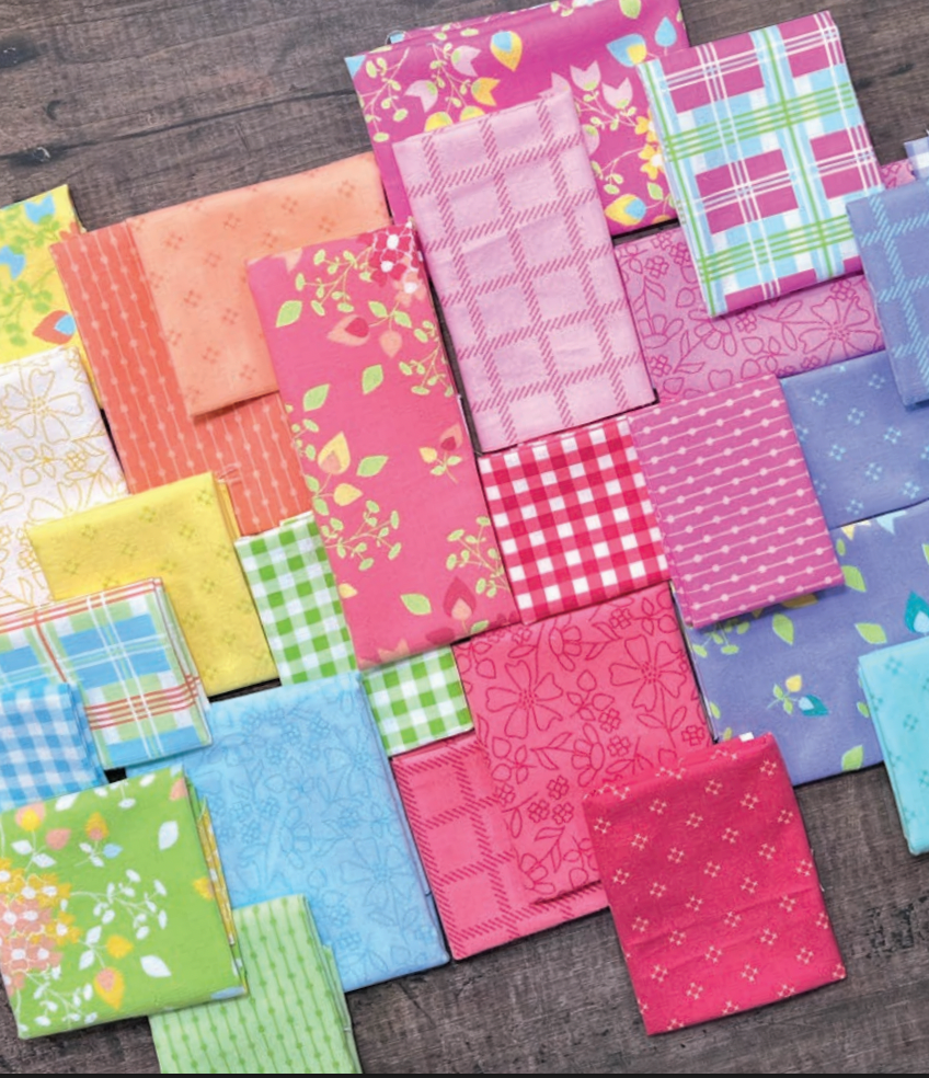 Sherbet Sunshine Flannel - Cross Checks Flamingo Flannel Yardage