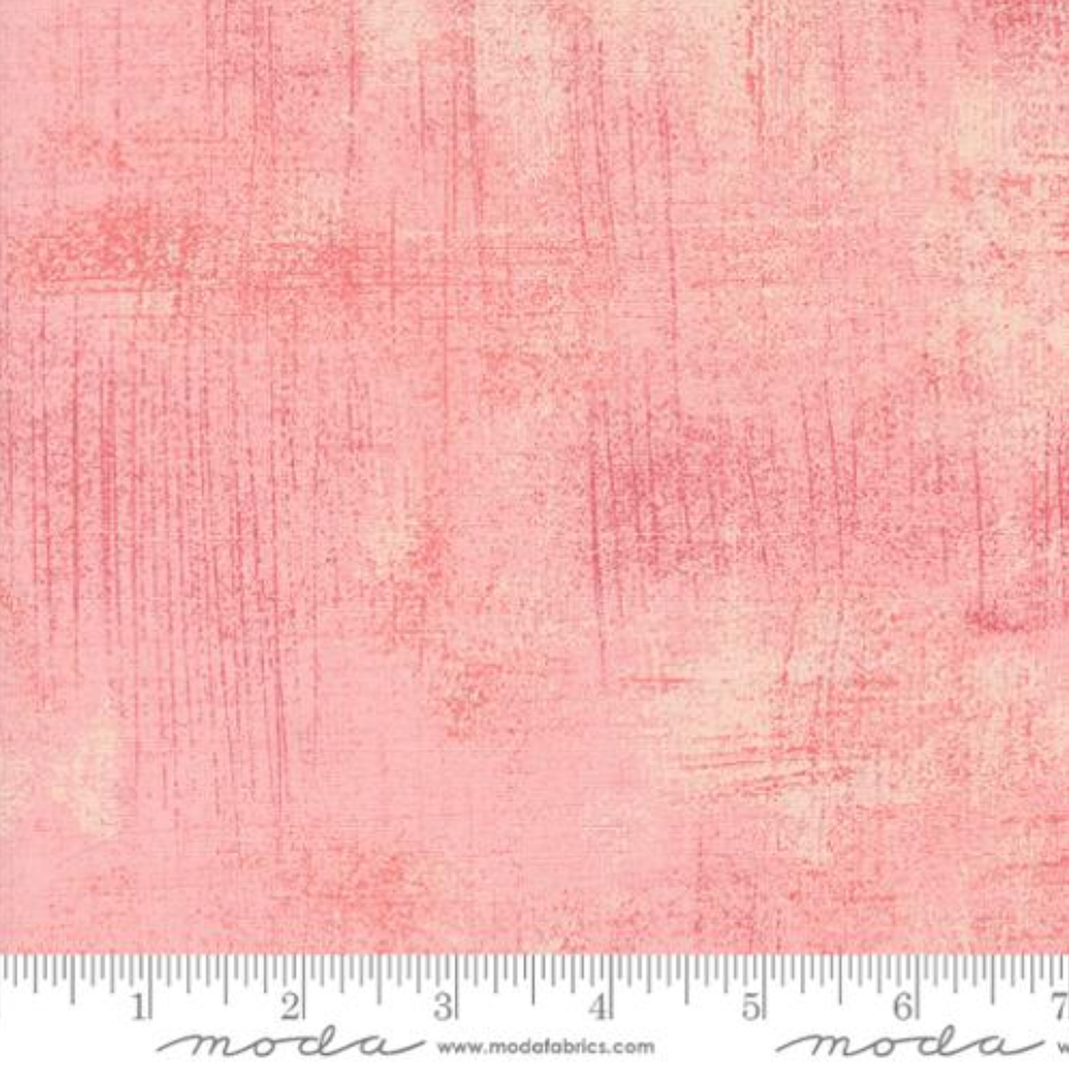 Grunge Basics Parfait Fabric by BasicGrey for Moda Fabrics – textured pink cotton quilting fabric with brushstroke design.