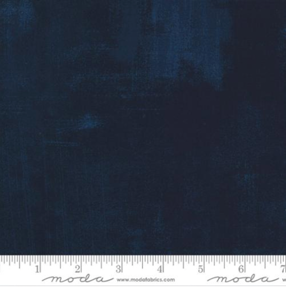 Grunge True Blue 108” wide backing fabric by BasicGrey for Moda Fabrics, showing its deep navy grunge texture.