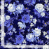 Navy blue metallic floral fabric with white and blue peonies and gold accents by Chong-a Hwang for Timeless Treasures.