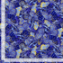 Packed indigo and blue butterflies with gold metallic accents on cotton