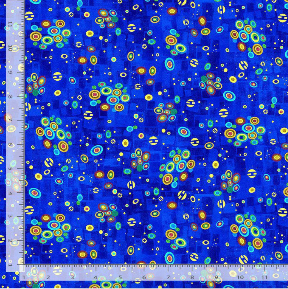 Gilded Plume - Floating Circle Metallic Yardage