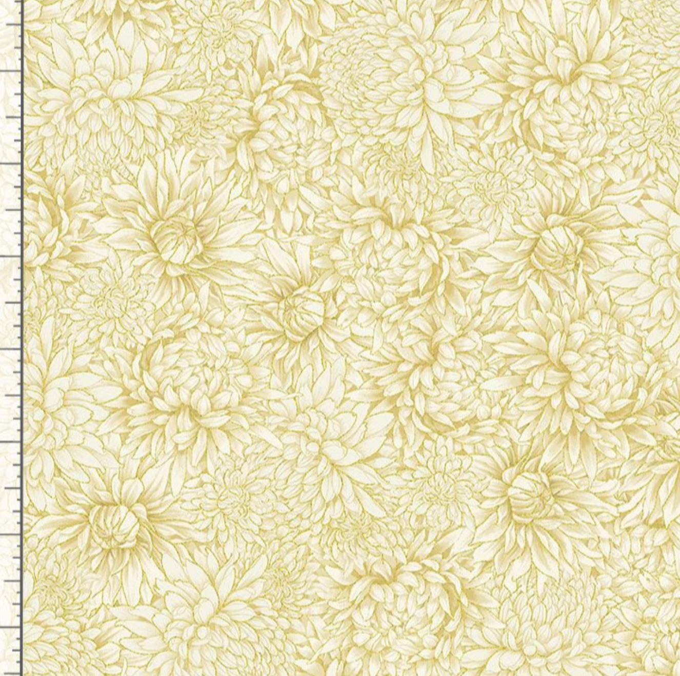 Lotus Garden metallic chrysanthemum quilting cotton fabric