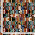 Coffee typography cotton fabric with multi color text collage design