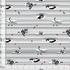 Peekaboo cats cotton fabric with gray stripes and red hearts by Timeless Treasures