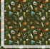 Fly fishing lures on hunter green cotton fabric by Timeless Treasures