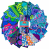 Kaffe Fassett August 2025 Cool 6 inch strip roll in blue green and purple tones.