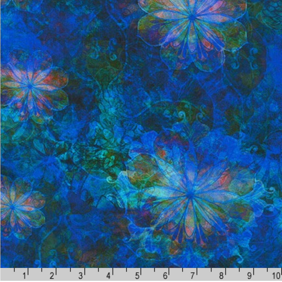 Venice - Florals Sapphire Yardage