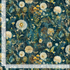 Forest Whisper Midnight Wild Floral Night cotton fabric featuring dandelions and meadow wildflowers on a deep teal background by Timeless Treasures.