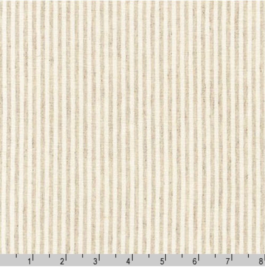 Natural beige striped Essex yarn dyed linen cotton blend fabric by Robert Kaufman