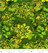 green peony floral batik fabric by Flaurie and Finch for RJR Fabrics