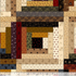 printed primitive log cabin quilt block cotton fabric by Pam Buda for Marcus Fabrics
