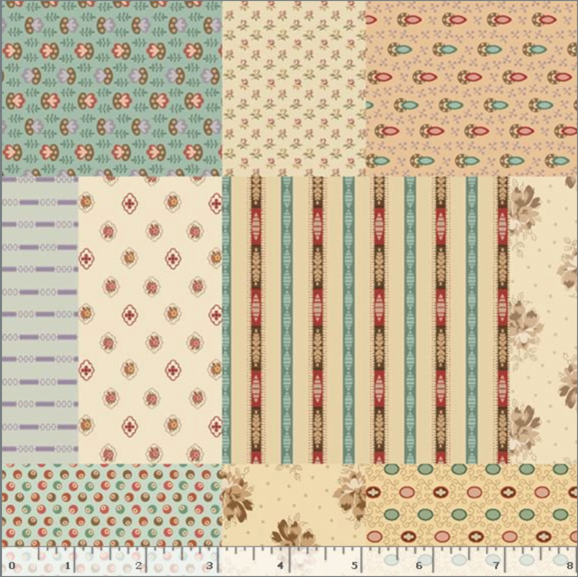 vintage patchwork cotton fabric by Sheryl Johnson for Marcus Fabrics