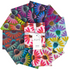 Echinacea fat quarter bundle by Anna Maria Horner featuring vibrant floral quilting fabrics in pink, teal, blue, yellow, and purple tones