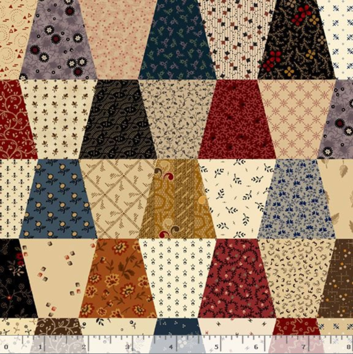 108 inch wide tumbler patchwork quilt backing fabric by Pam Buda for Marcus Fabrics
