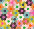 Colorful hexagon patchwork wide quilt backing fabric with whimsical florals, moons, birds, stars, and geometric prints