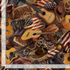 Western Americana fabric with cowboy boots guitars ropes and American flags by Timeless Treasures